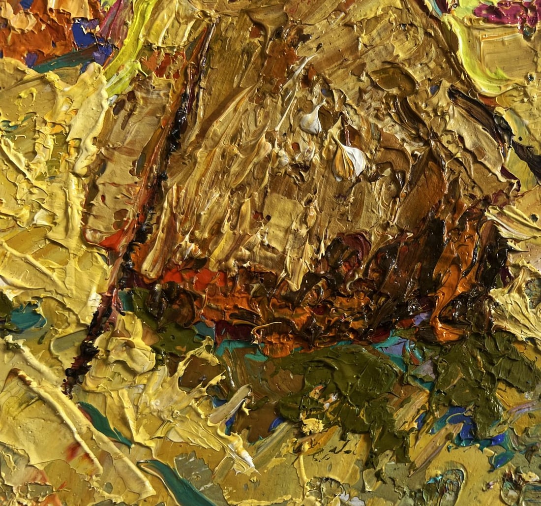 Oil painting Fresh haystacks in the field Alex Kalenyuk - 5