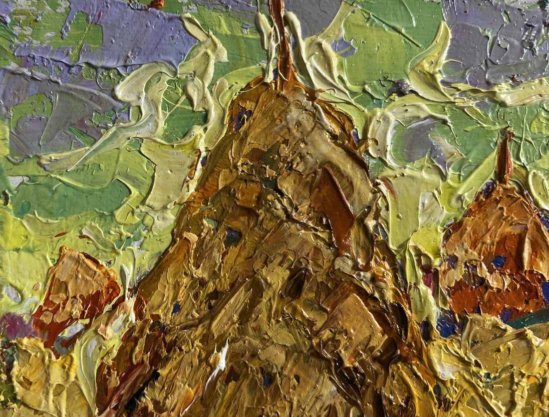 Oil painting Fresh haystacks in the field Alex Kalenyuk - 6