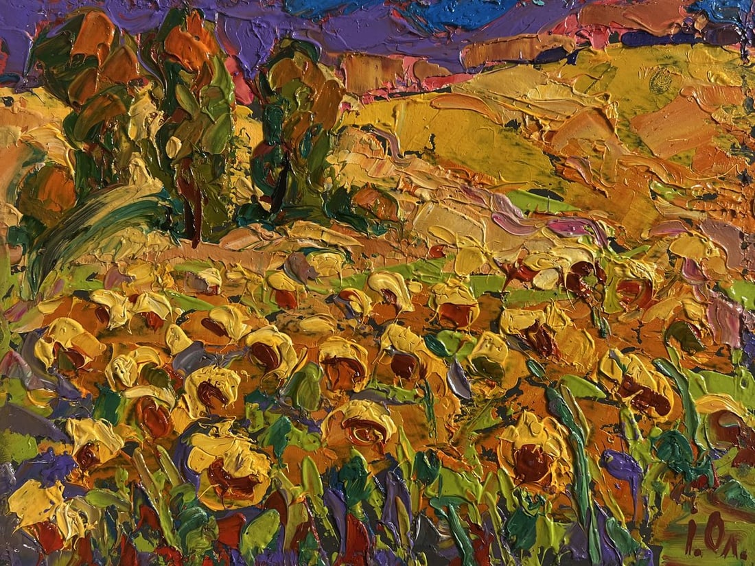 Oil painting Field of sunflowers Alex Kalenyuk - 3