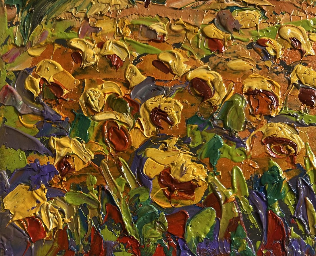 Oil painting Field of sunflowers Alex Kalenyuk - 5