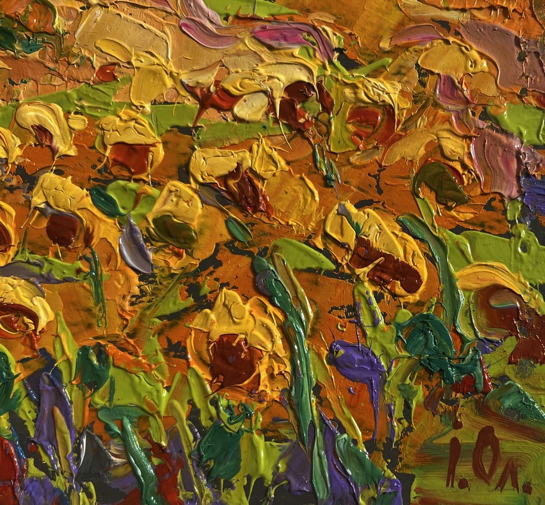 Oil painting Field of sunflowers Alex Kalenyuk - 7