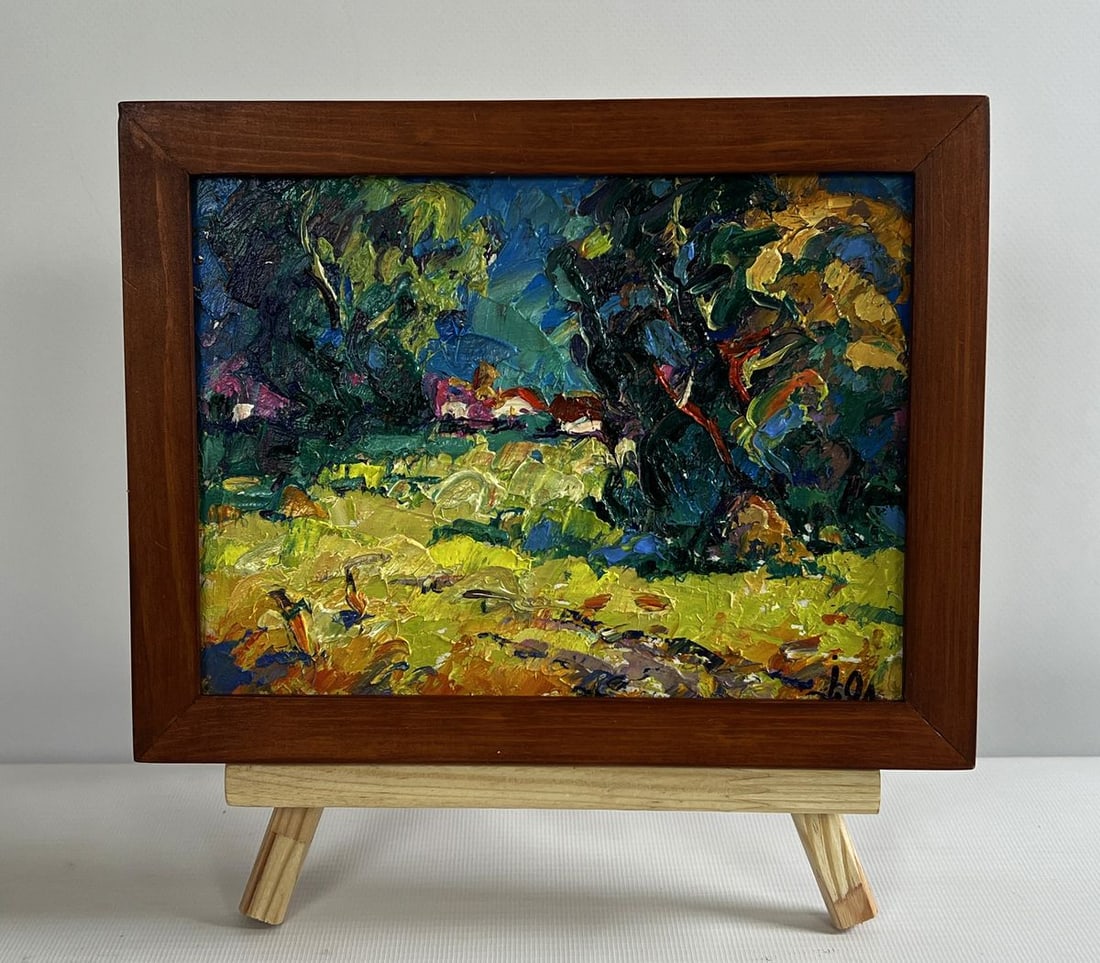 Oil painting After the rain freshness Alex Kalenyuk: Title: Oil painting After the rain freshness Alex Kalenyuk Description: NoAAA4743The oil painting on cardboard titled "After the Rain Freshness" captures the invigorating and serene atmosphere of natu