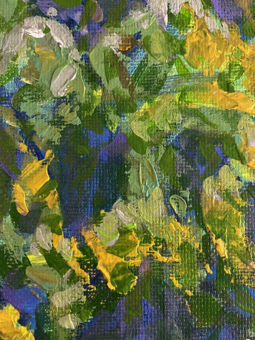 Acrylic painting Warm day by the haystacks Mykhailo Patskan - 6