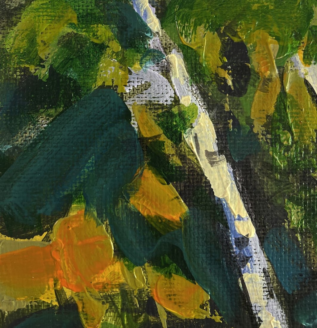 Acrylic painting Clearing in a birch forest Mykhailo Patskan - 6