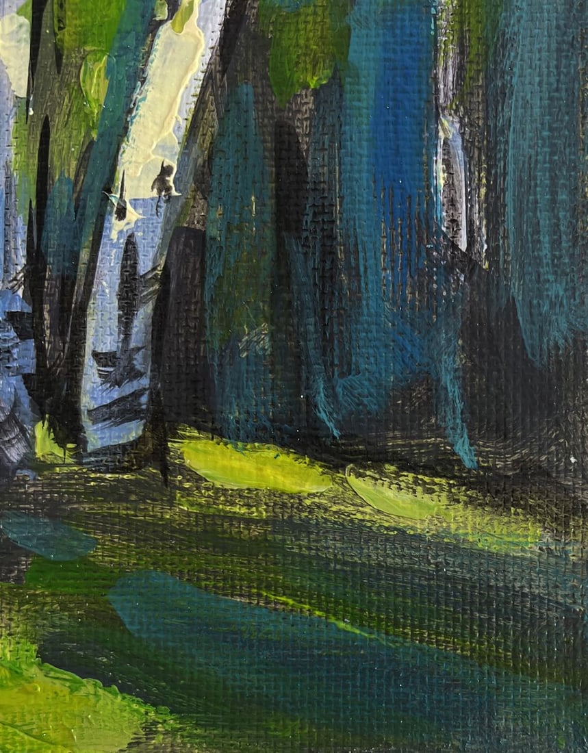 Acrylic painting Clearing in a birch forest Mykhailo Patskan - 8