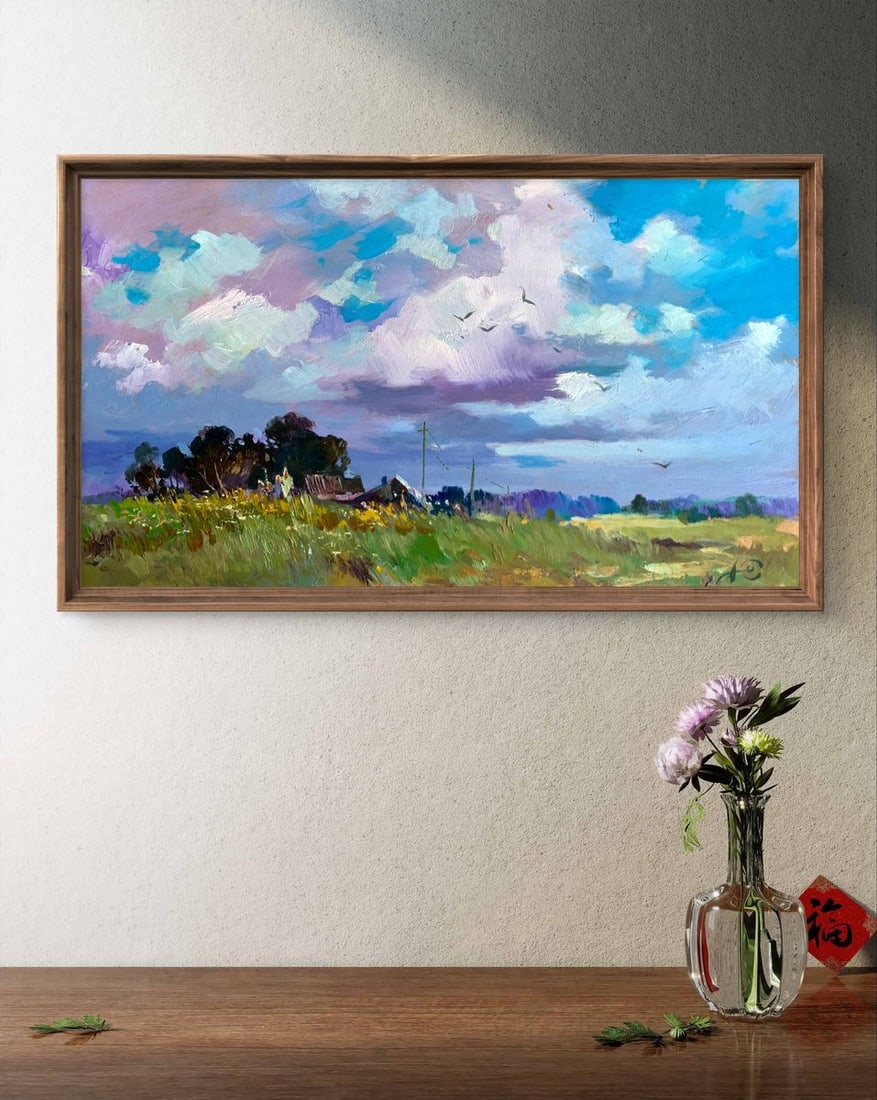 Oil painting In the village field Yuriy Suprunchuk - 3