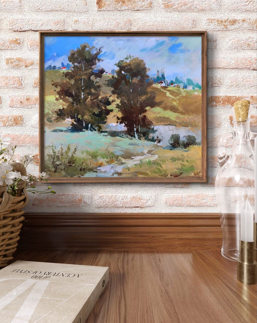 Oil painting Village pond Yuriy Suprunchuk - 2