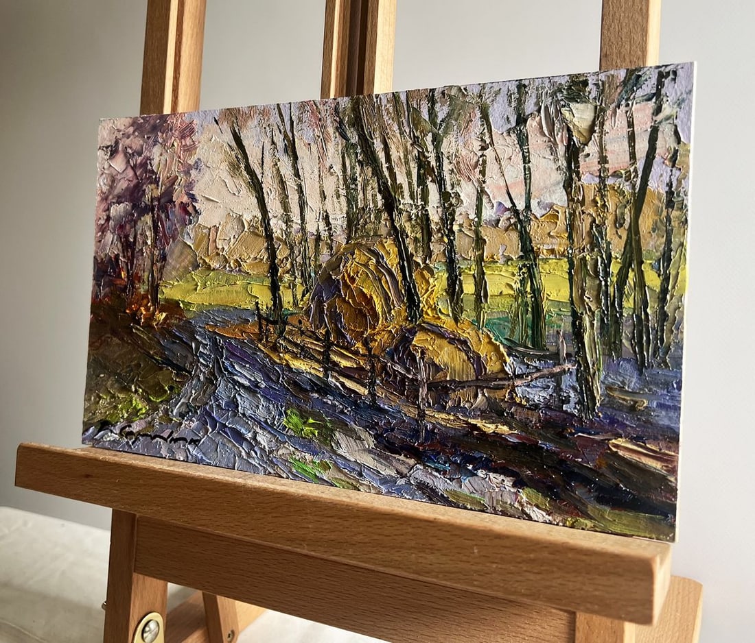 Oil painting March days in the field Boris Serdyuk - 2