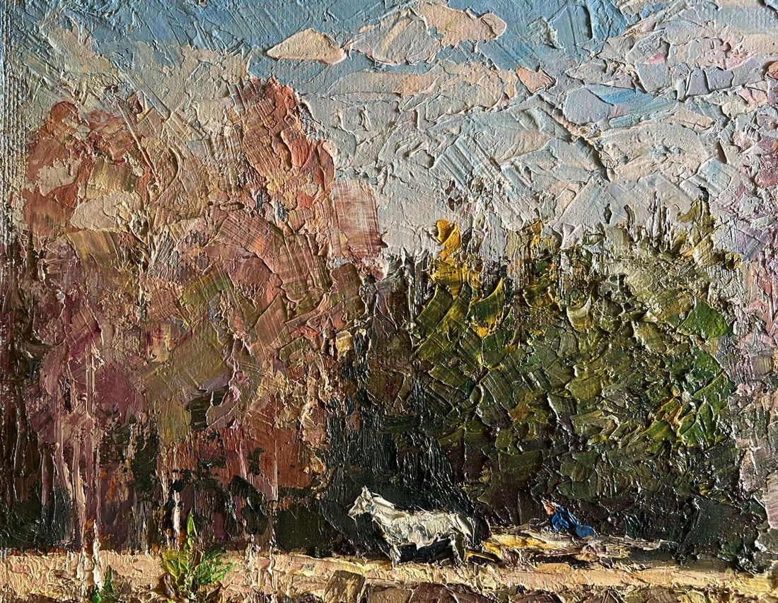 Oil painting Along the forest road Boris Serdyuk - 4