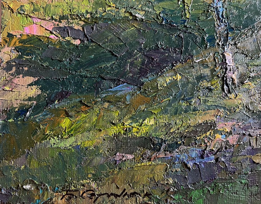 Oil painting Sunny day in the birch forest Boris Serdyuk - 9