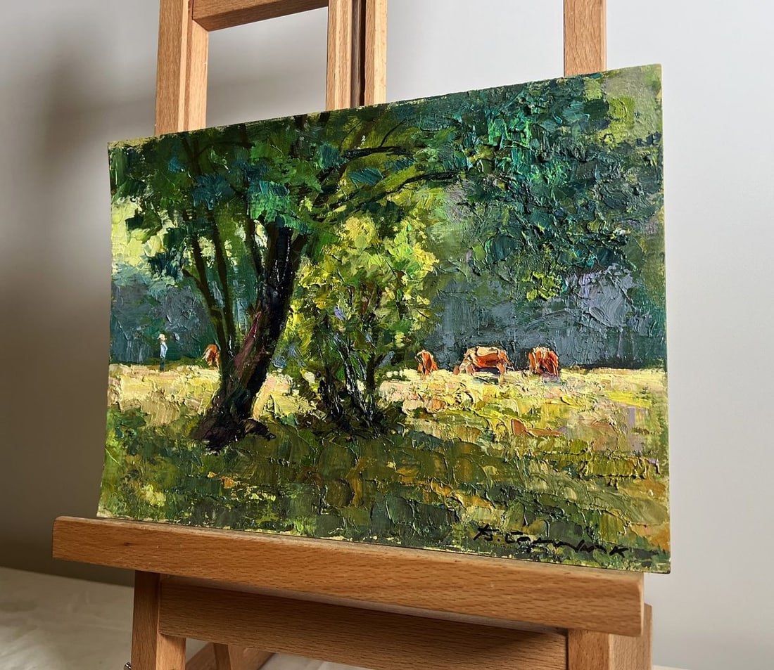 Oil painting Walking the cows Boris Serdyuk - 2