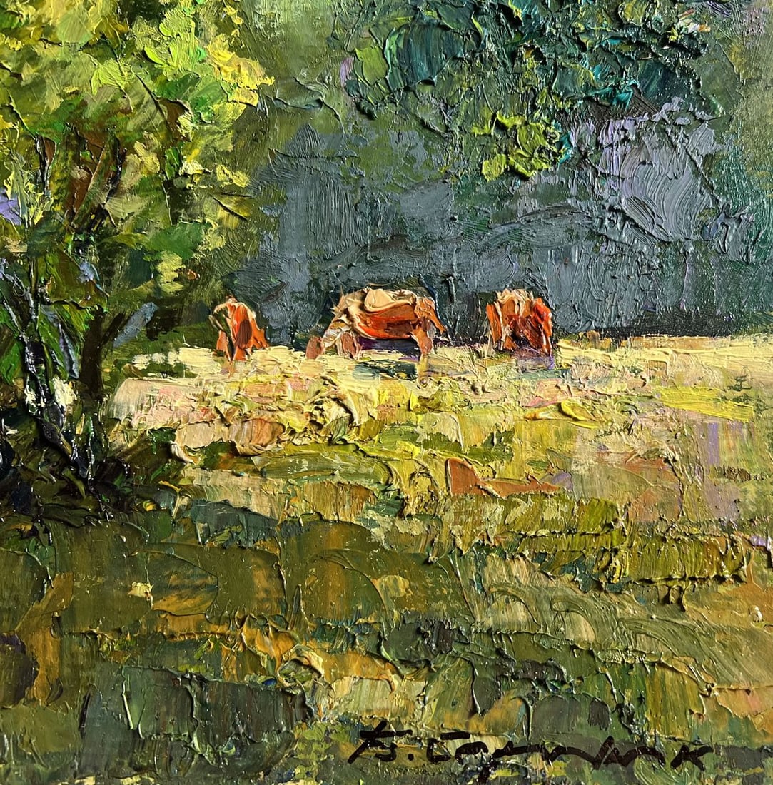 Oil painting Walking the cows Boris Serdyuk - 9