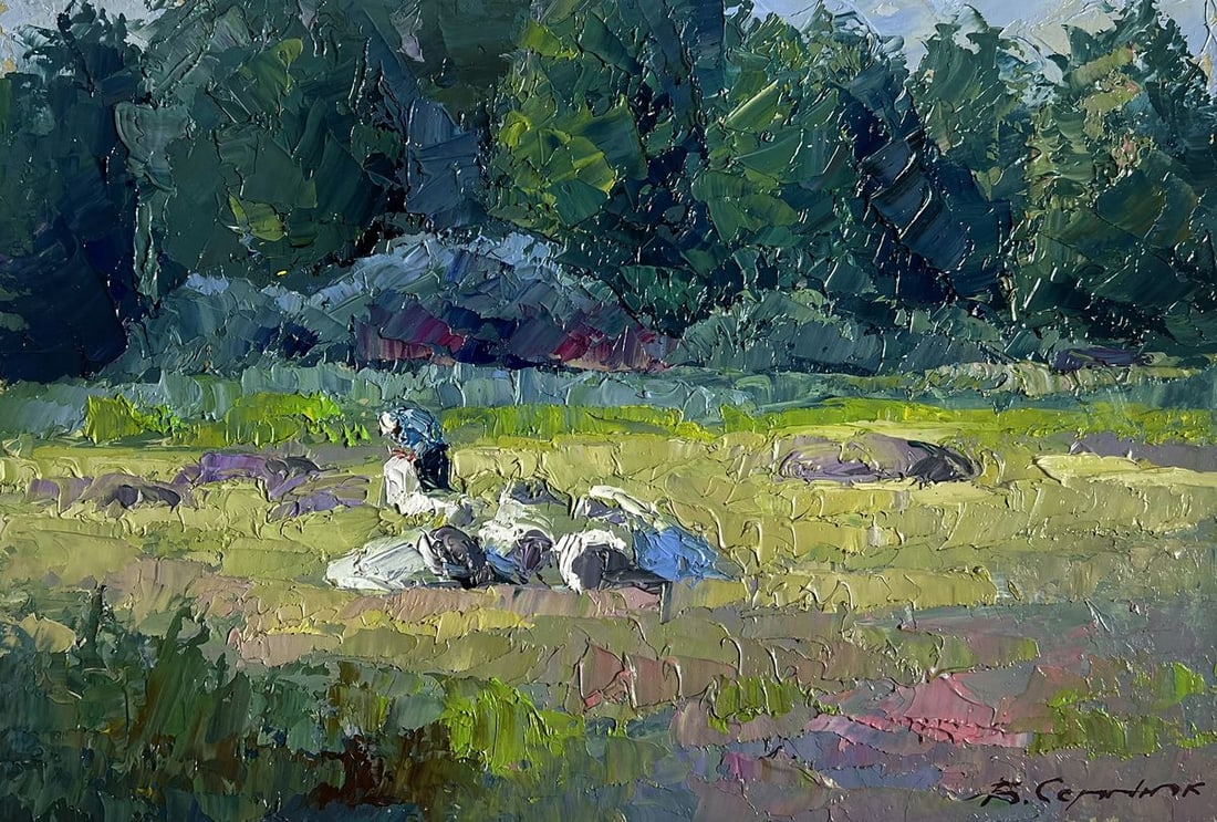 Oil painting Preparing for winter Boris Serdyuk - 3