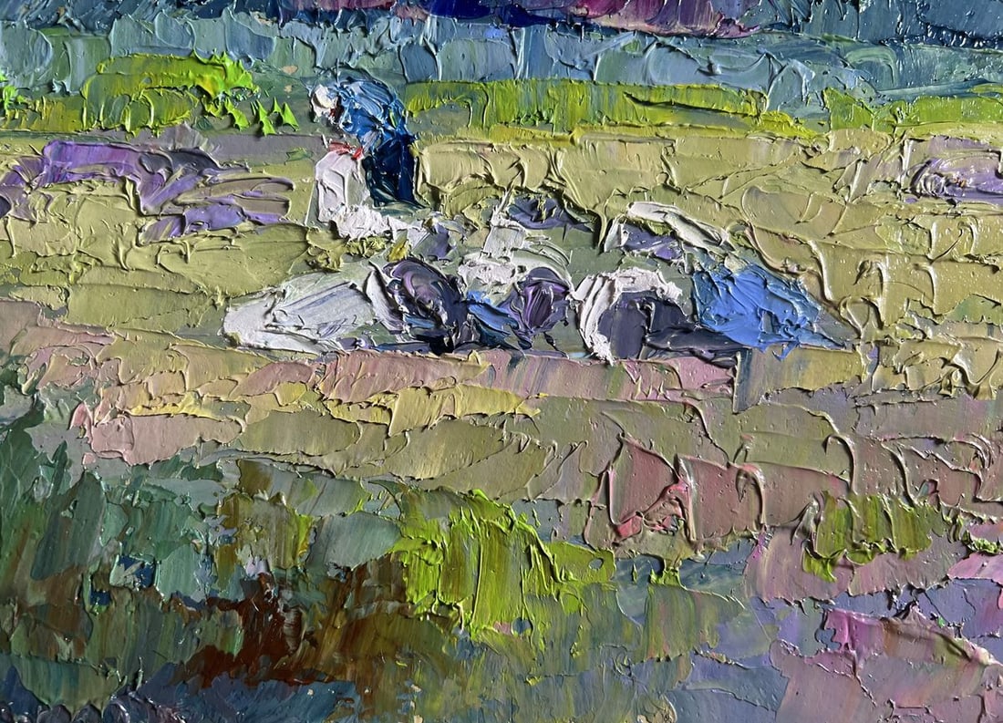 Oil painting Preparing for winter Boris Serdyuk - 7