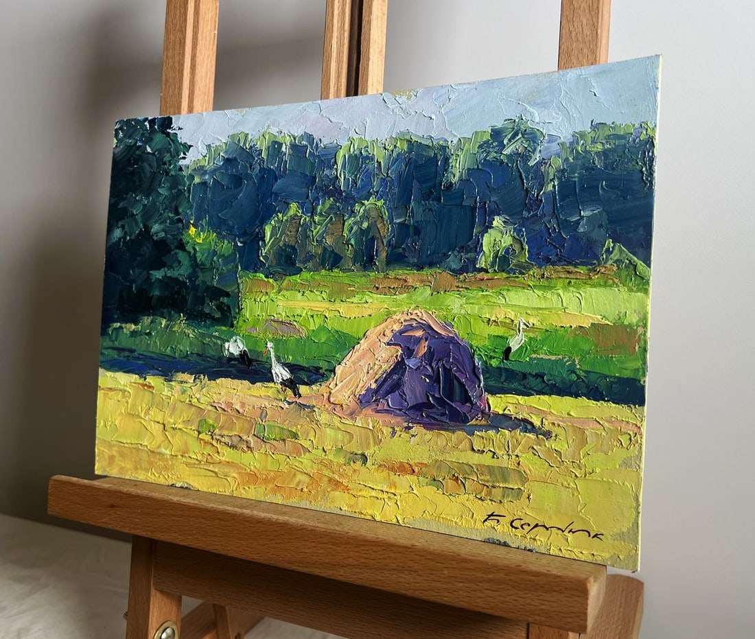 Oil painting The storks have arrived Boris Serdyuk - 2