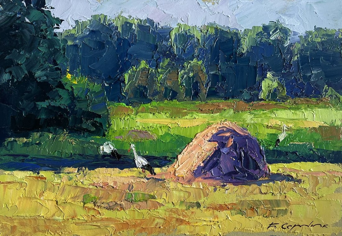 Oil painting The storks have arrived Boris Serdyuk - 3