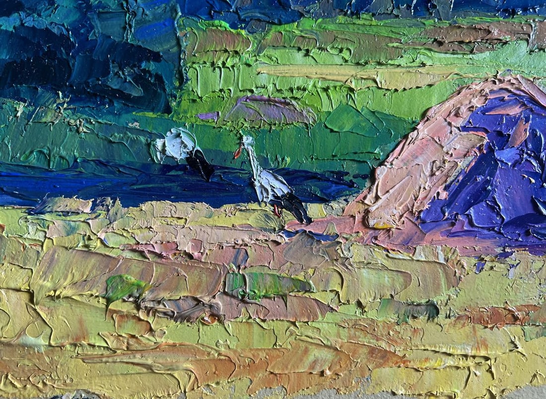 Oil painting The storks have arrived Boris Serdyuk - 7