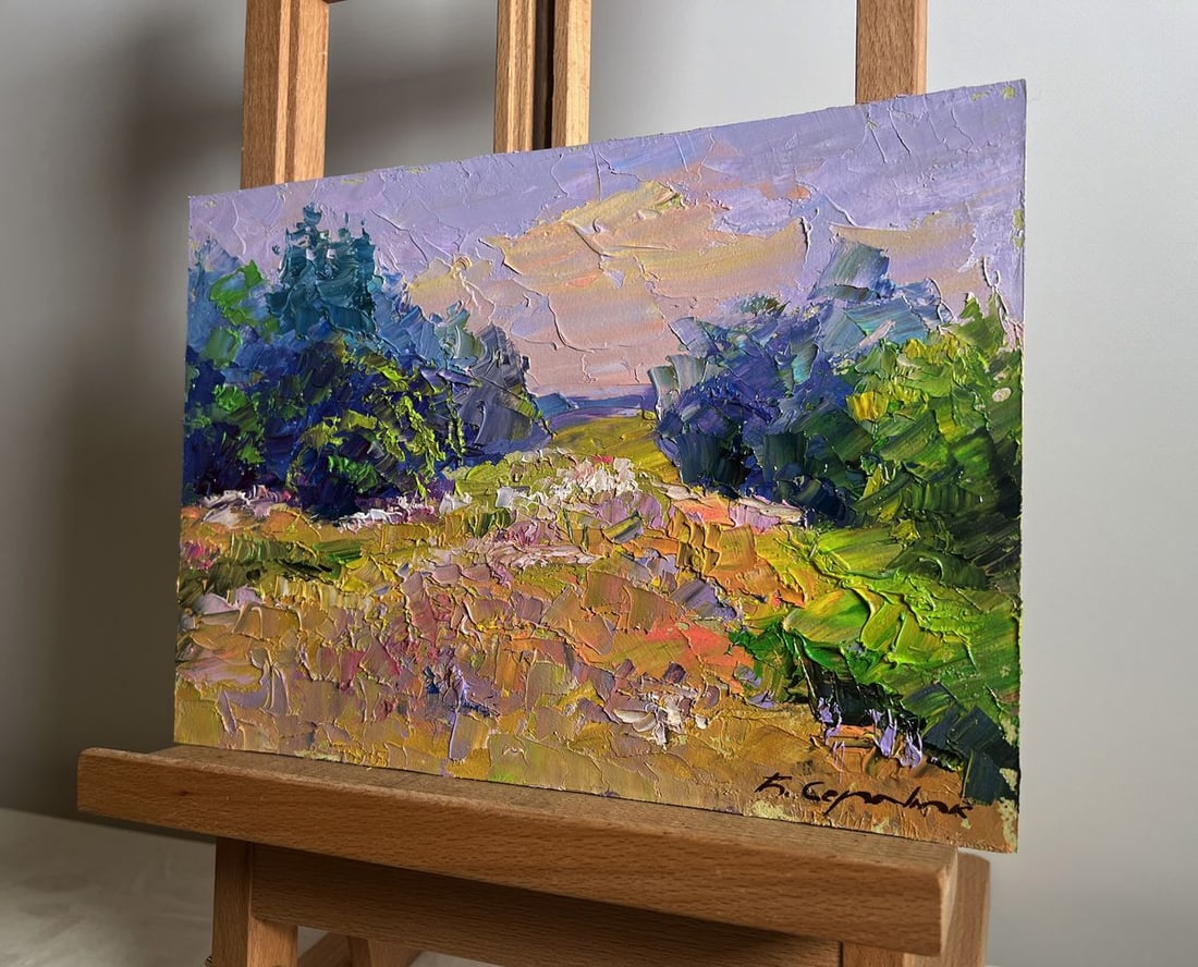 Oil painting In a summer flower meadow Boris Serdyuk - 2