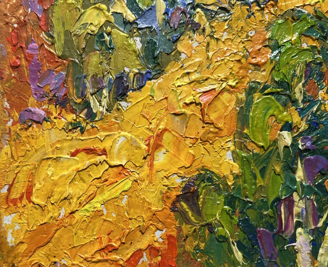 Oil painting Golden field among trees Alex Kalenyuk - 6