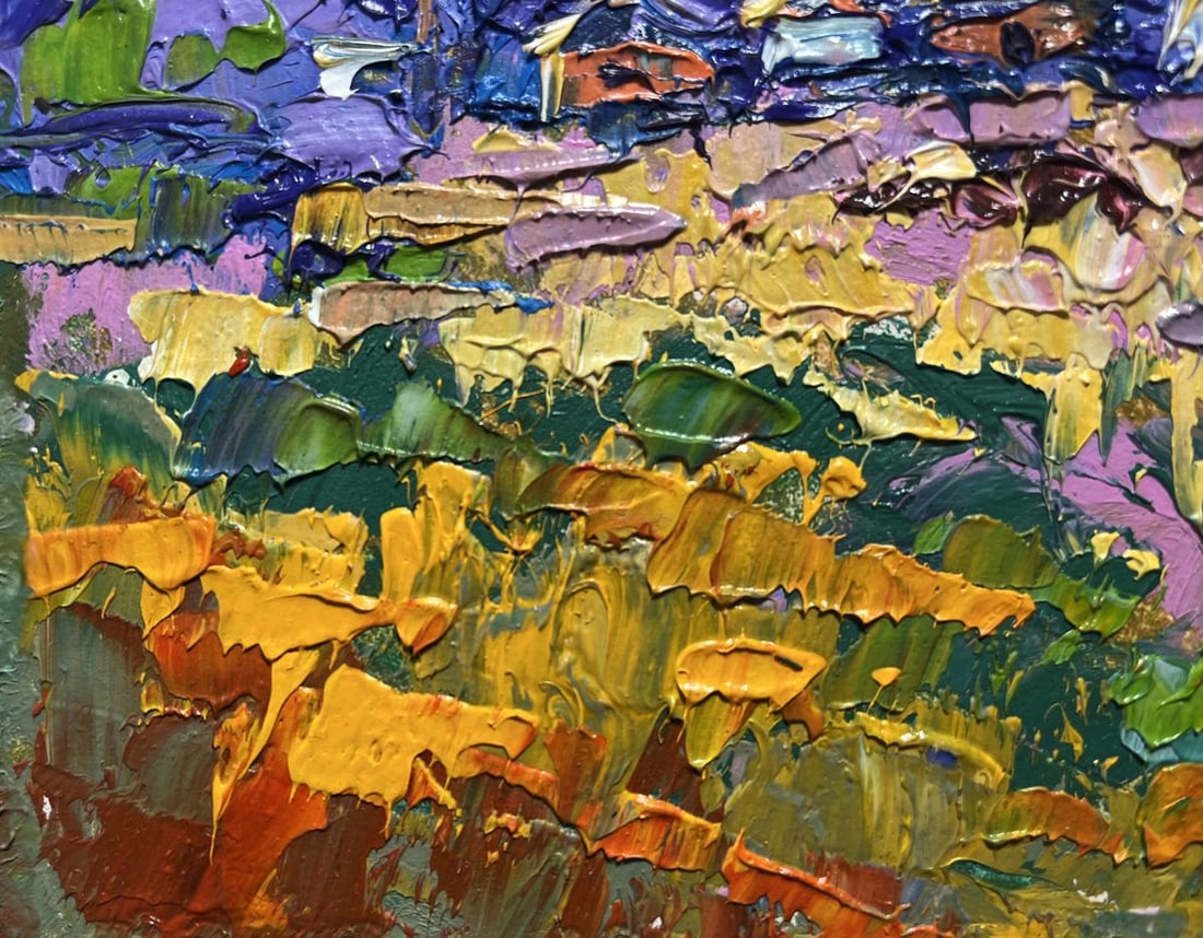Oil painting Village in the shade of trees Alex Kalenyuk - 6