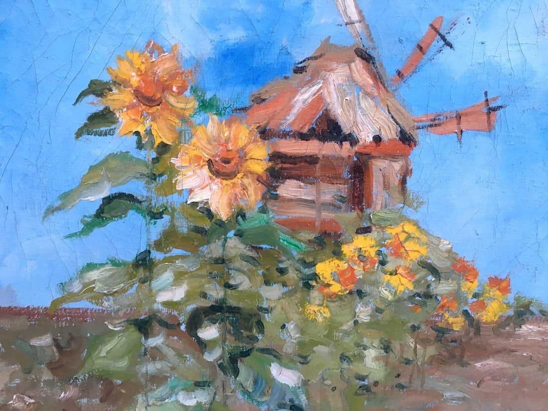 Oil painting sunflowers landscape Alexey Nikolaevich Timoshenko - 6