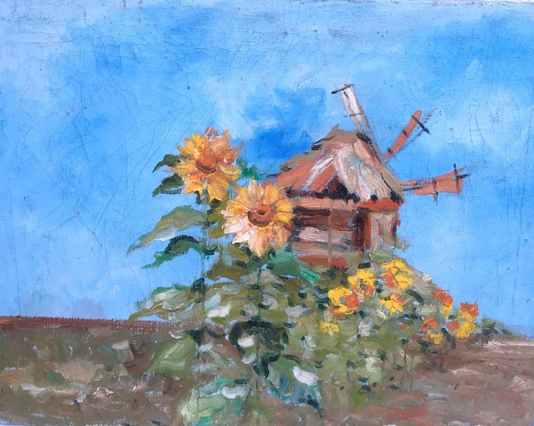Oil painting sunflowers landscape Alexey Nikolaevich Timoshenko - 7