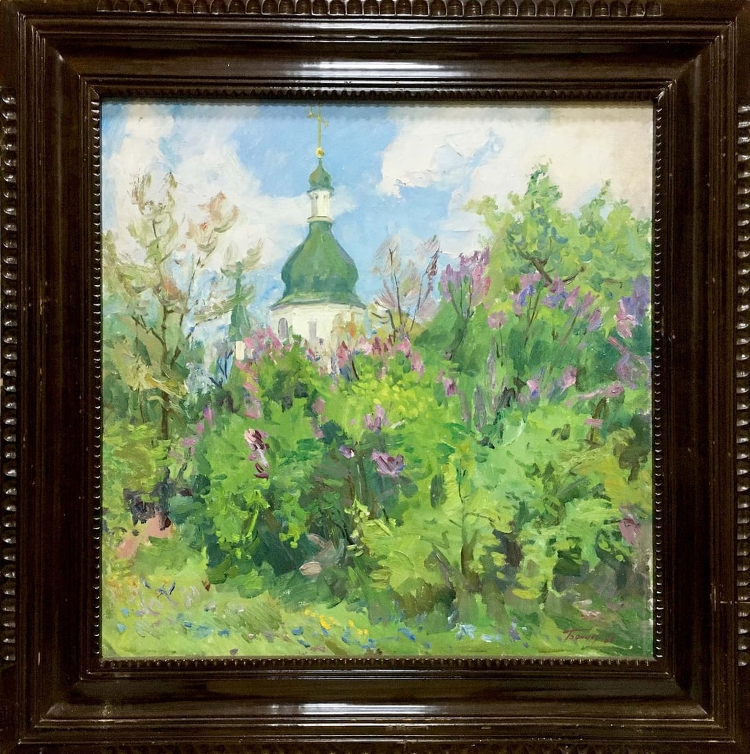 Oil painting Lilac blooms Bondar Ivan Ivanovich: Title: Oil painting Lilac blooms Bondar Ivan Ivanovich Description: NoVern 465 *** ABOUT THIS PAINTING *** * TITLE: "Lilac blooms" * ARTISTS: Bondar Ivan Ivanovich * SIZE: 60x60 cm/'23.62x23.62 inches