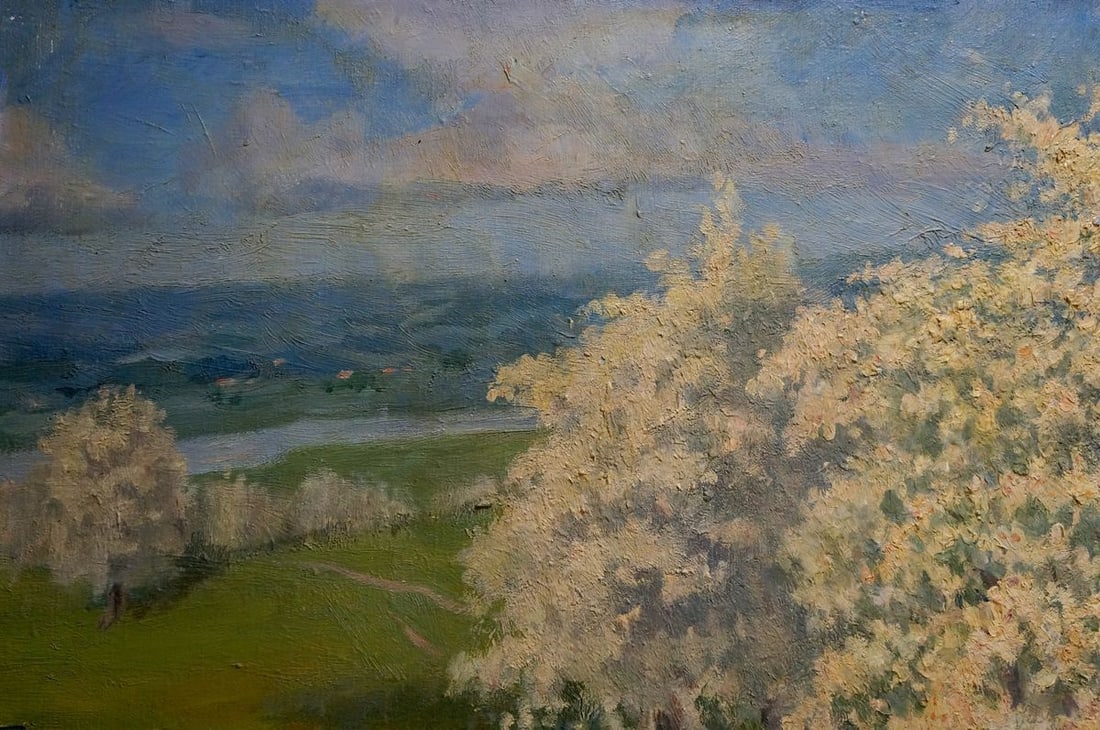 Oil painting Trees are blooming - 4