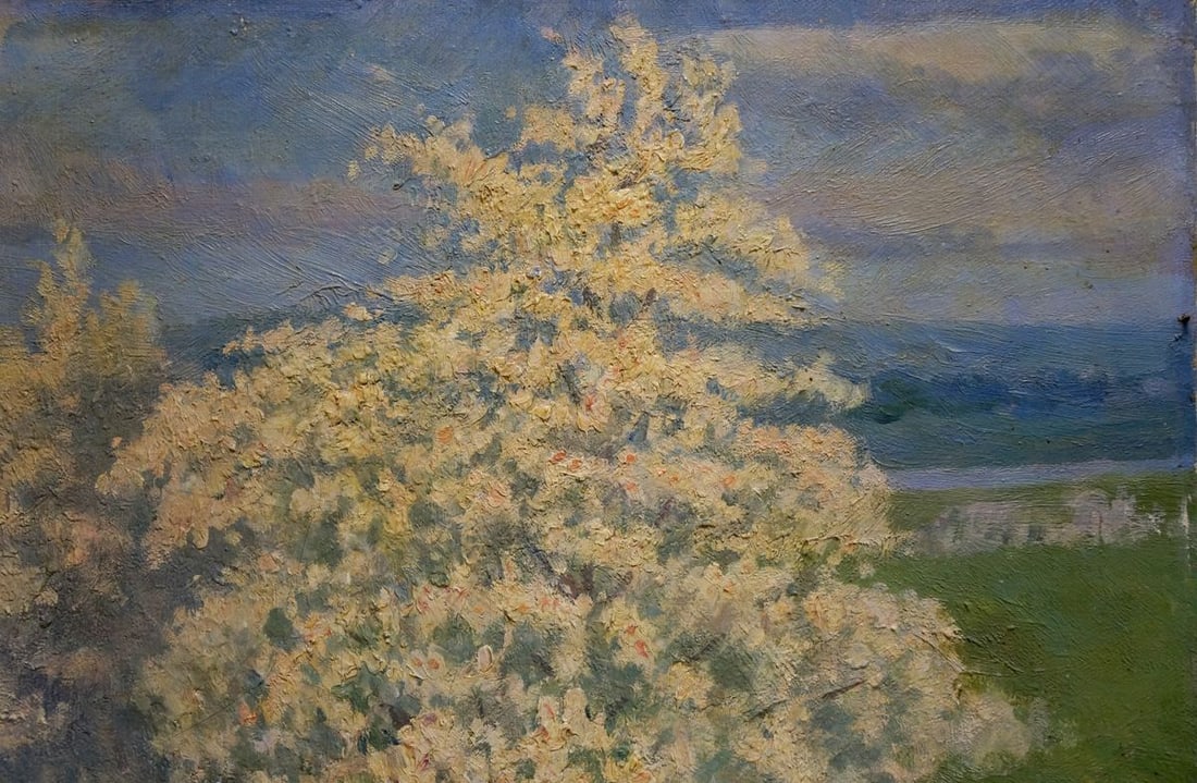 Oil painting Trees are blooming - 5