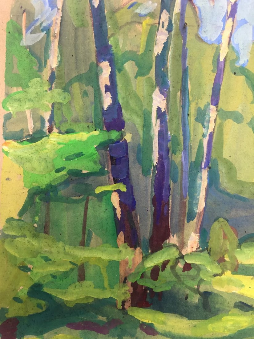 Oil painting Birch Grove original picture painter - 2