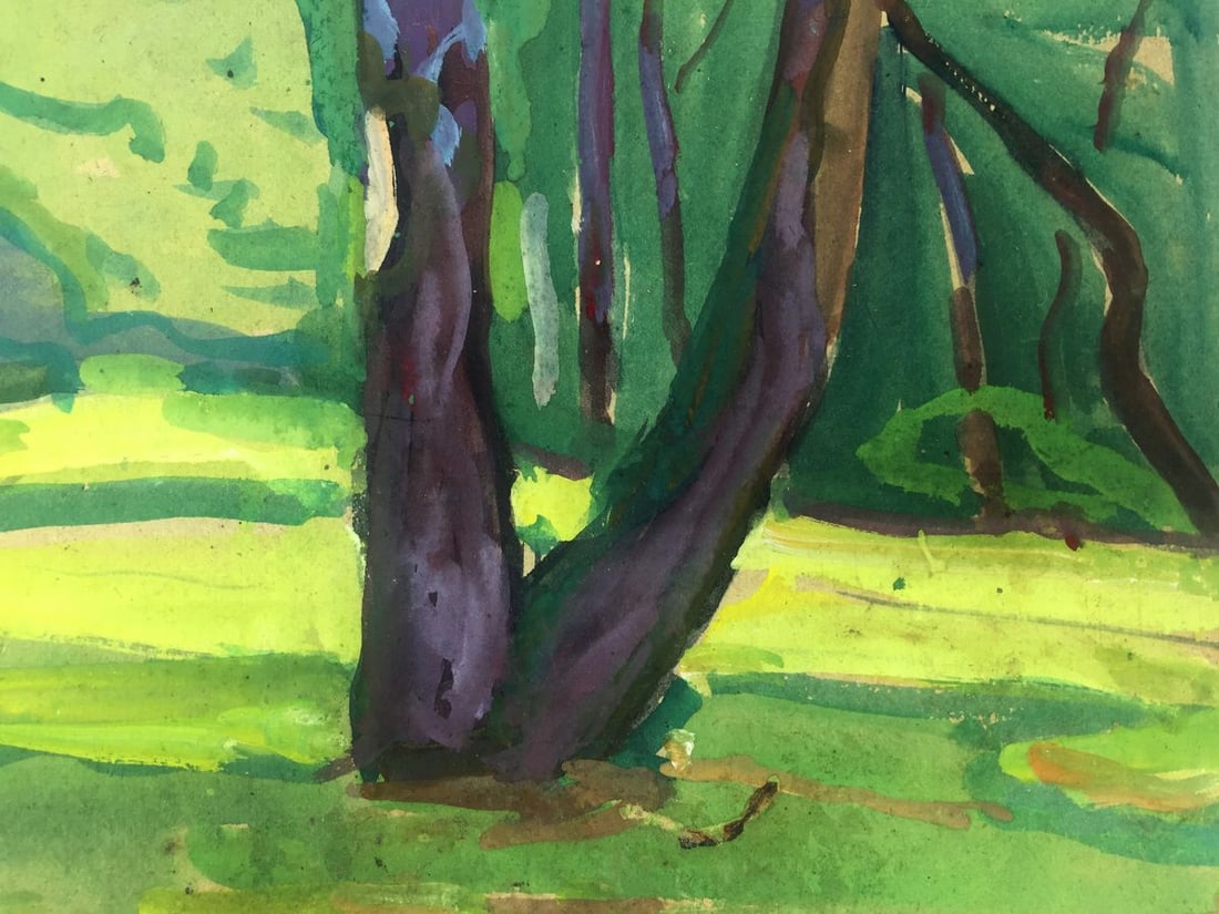 Oil painting Birch Grove original picture painter - 5