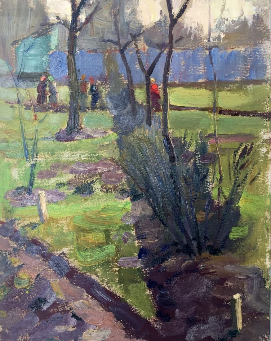 Oil painting In the park Evgeny Nikolaevich Tkachenko: Title: Oil painting In the park Evgeny Nikolaevich Tkachenko Description: NoGS 227 *** ABOUT THIS PAINTING *** * TITLE: "April. In the park" * ARTISTS: Evgeny Nikolaevich Tkachenko * SIZE: 40x31 cm/'1