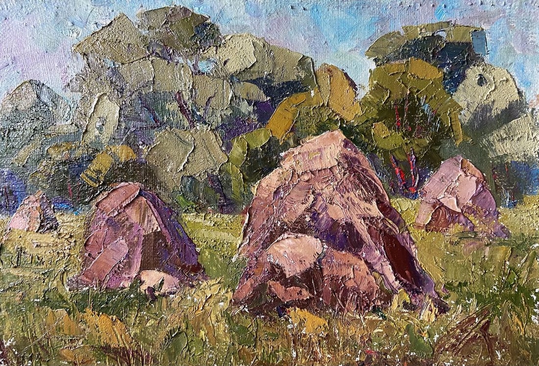 Oil painting Haystacks Kapotenko Ivan Ivanovich: Title: Oil painting Haystacks Kapotenko Ivan Ivanovich Description: NoGap 17 *** ABOUT THIS PAINTING *** * TITLE: "Haystacks" * ARTISTS: Kapotenko Ivan Ivanovich * SIZE: 35x50 cm/'13.77x19.68 inches'