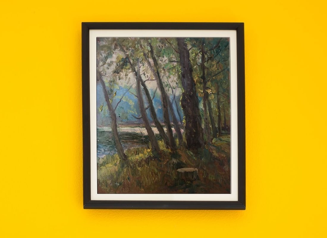 Oil painting Walk in the woods Unknown artist - 2