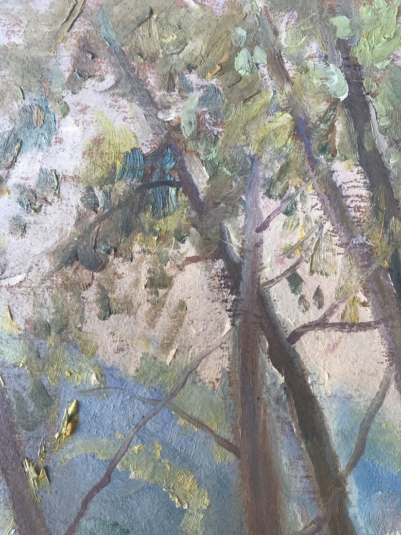 Oil painting Walk in the woods Unknown artist - 4