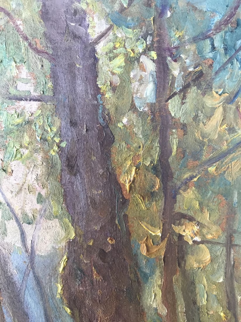 Oil painting Walk in the woods Unknown artist - 6