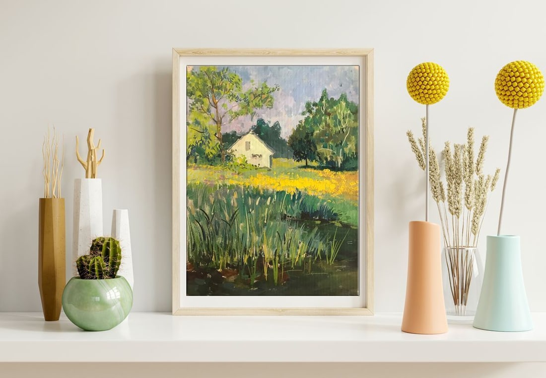 Tempera painting Dandelions have blossomed Wihyrovskii Victor - 2