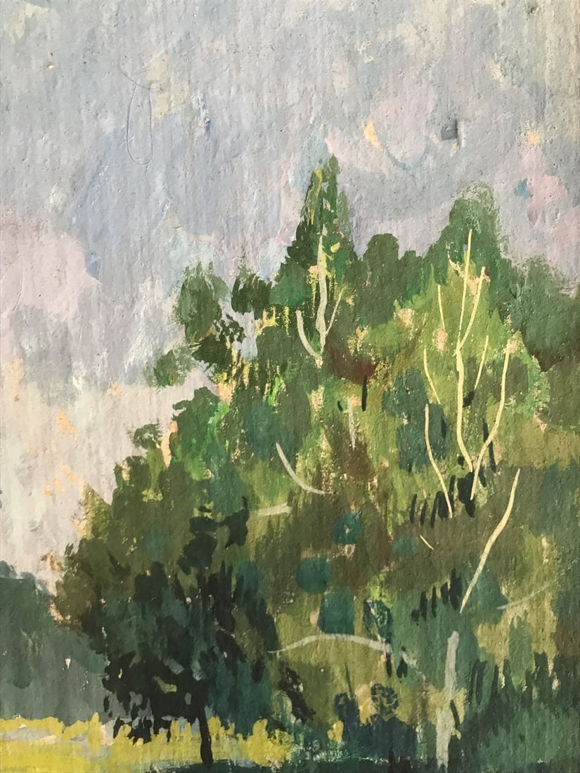 Tempera painting Dandelions have blossomed Wihyrovskii Victor - 6