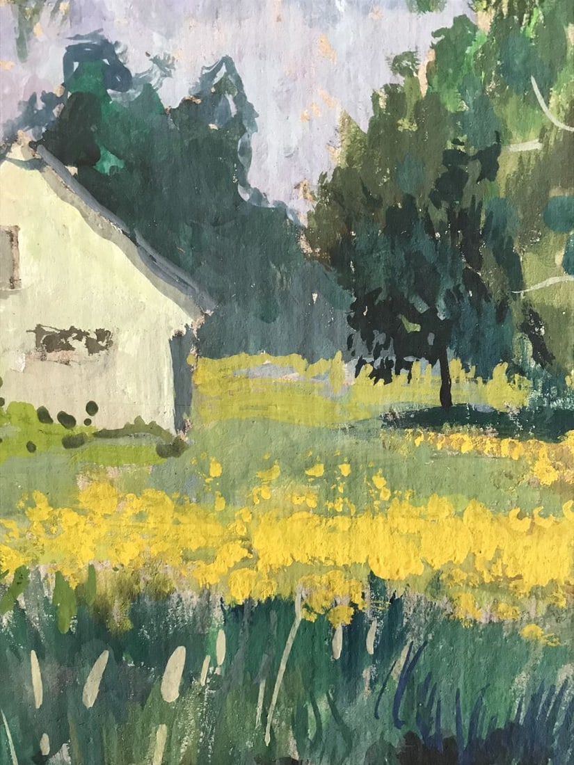 Tempera painting Dandelions have blossomed Wihyrovskii Victor - 8