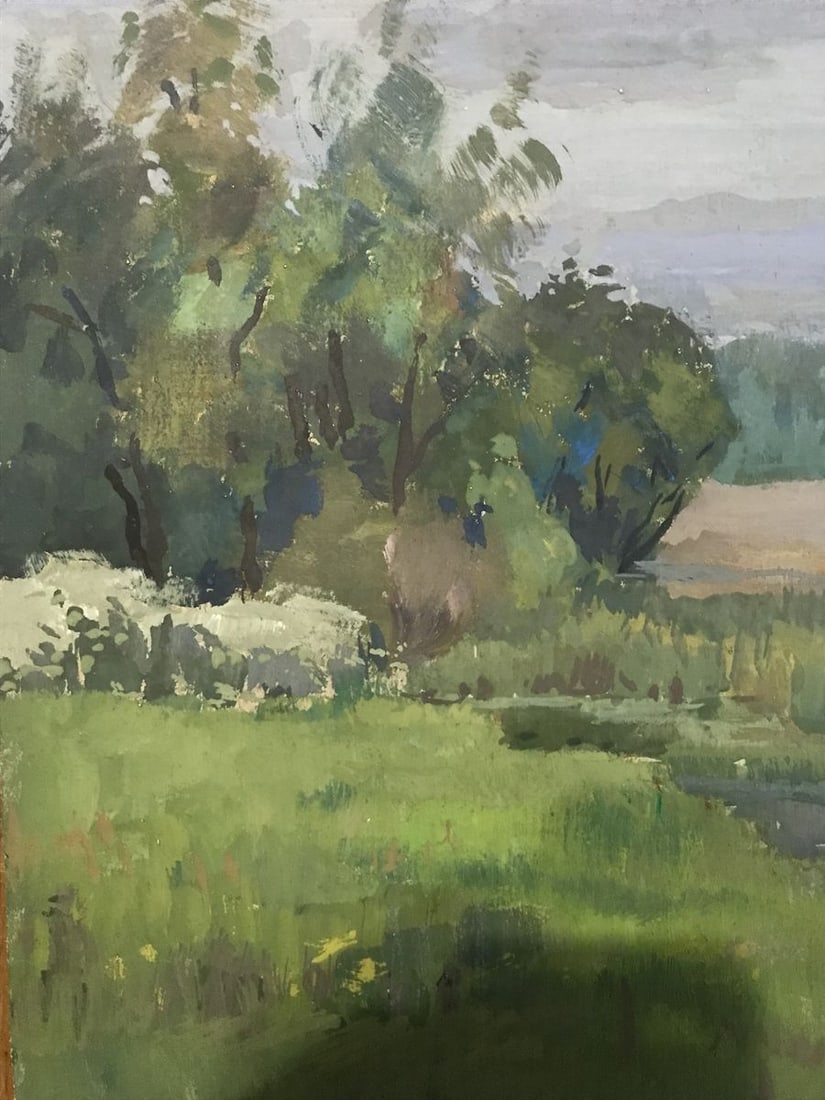 Tempera painting Spring landscape Wihyrovskii Victor - 4