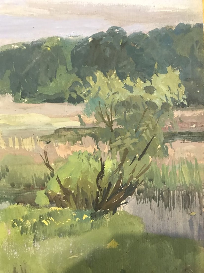 Tempera painting Spring landscape Wihyrovskii Victor - 9