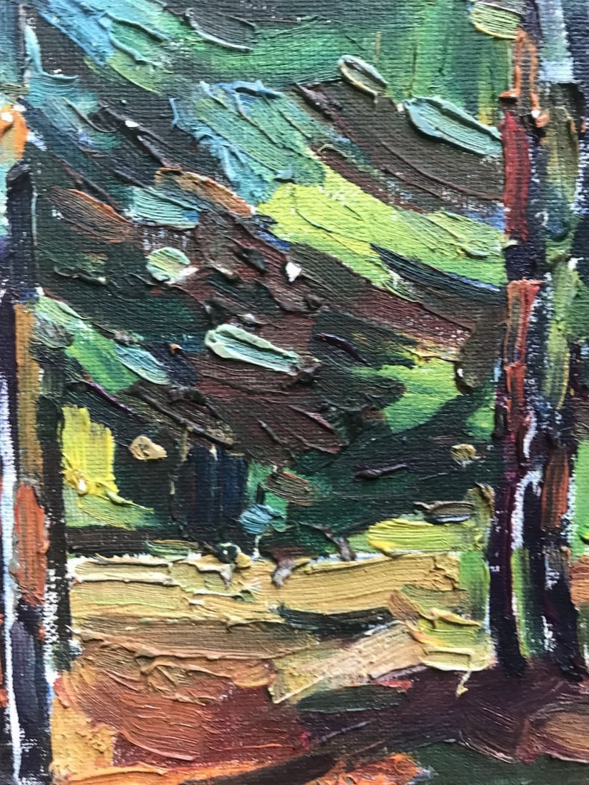 Oil painting Evening in the forest Peter Tovpev - 11