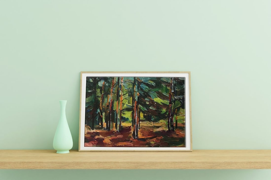 Oil painting Evening in the forest Peter Tovpev - 3