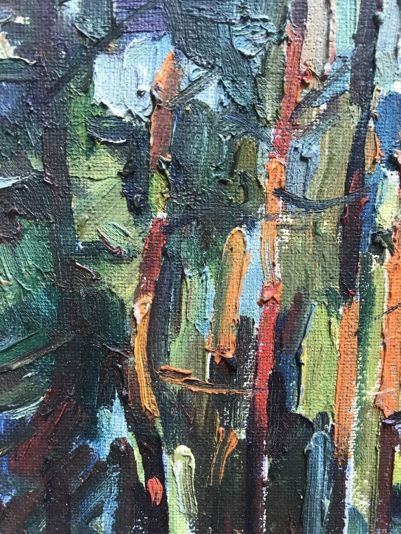 Oil painting Evening in the forest Peter Tovpev - 5