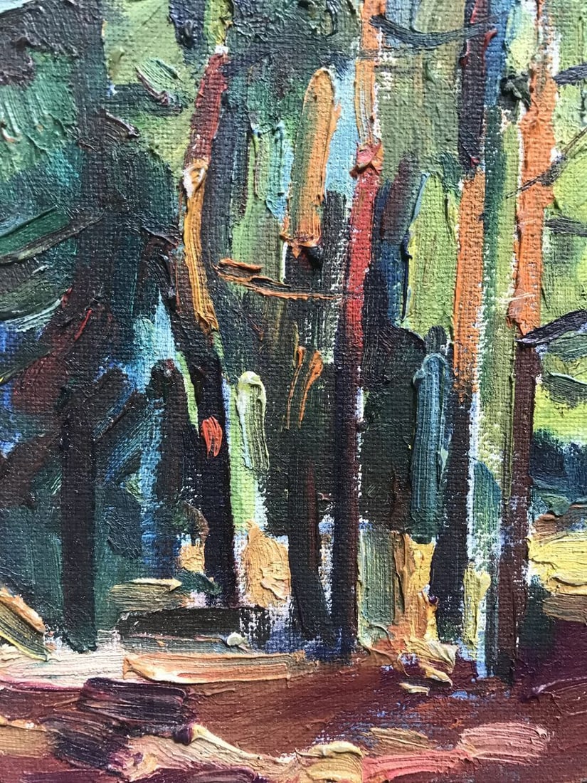 Oil painting Evening in the forest Peter Tovpev - 6