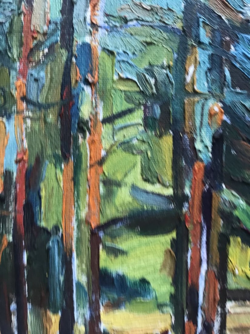 Oil painting Evening in the forest Peter Tovpev - 7