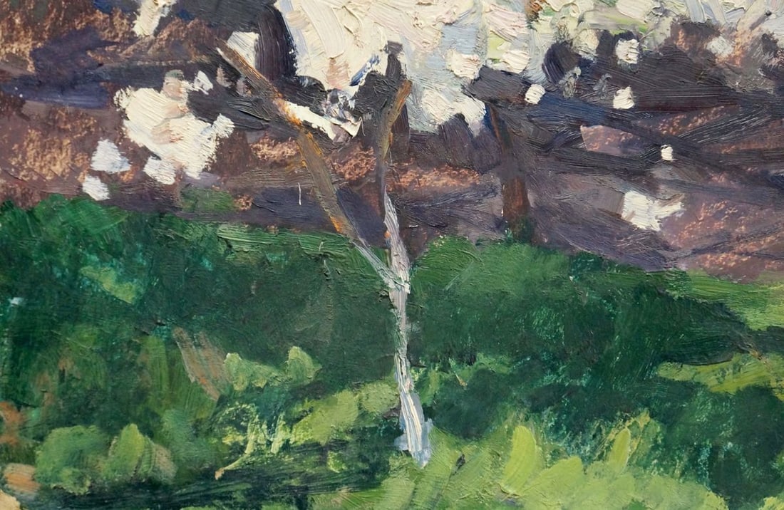 Oil painting Apple tree blossoms Trypilsky - 2