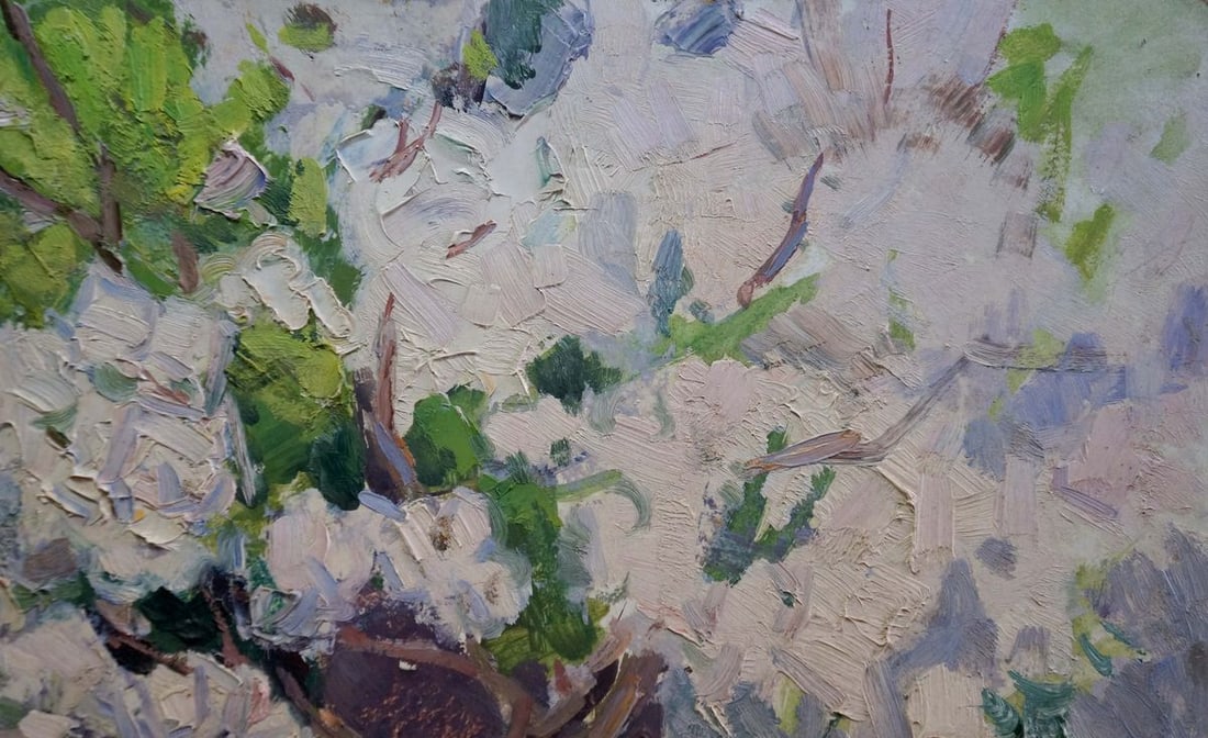 Oil painting Apple tree blossoms Trypilsky - 4