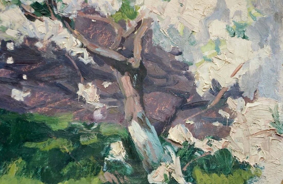 Oil painting Apple tree blossoms Trypilsky - 5