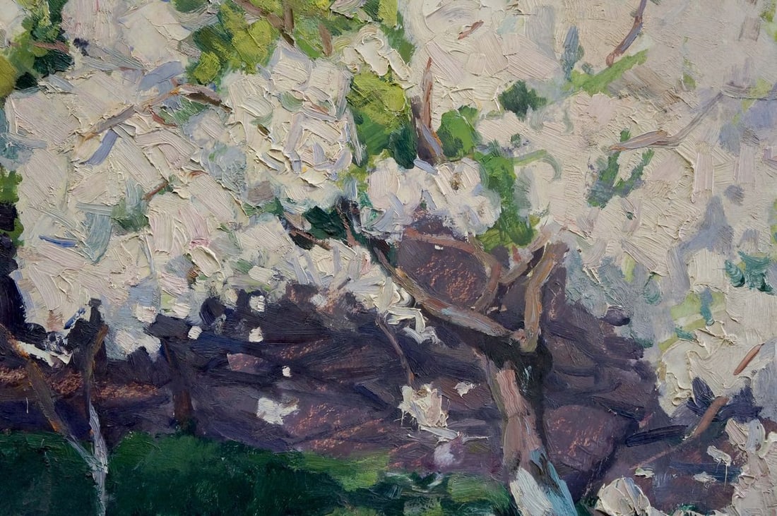 Oil painting Apple tree blossoms Trypilsky - 6